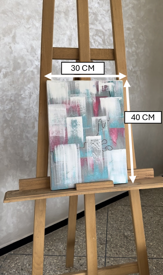 Tableau fait à la main + son chevalet en bois